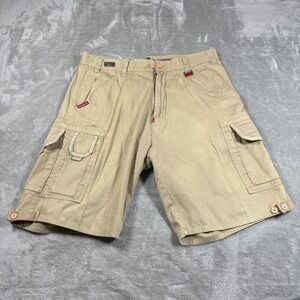 Vintage Ecko Unltd Cargo Shorts Mens 38 Beige Military Baggy Skater Y2K Hip Hop